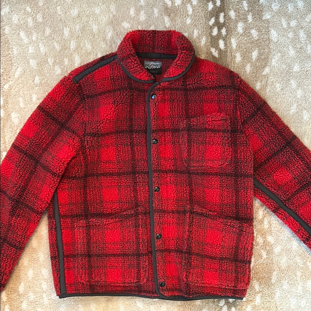 Red Plaid Sherpa Jacket